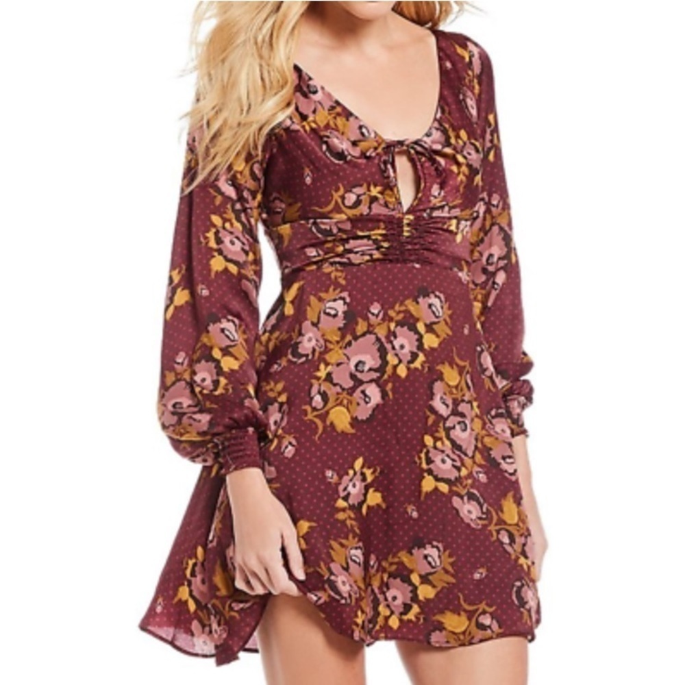 Free People Morning Light Mini Dress Purple floral